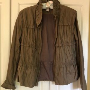 Chico’s  brown dressy gathered jacket. Size 0